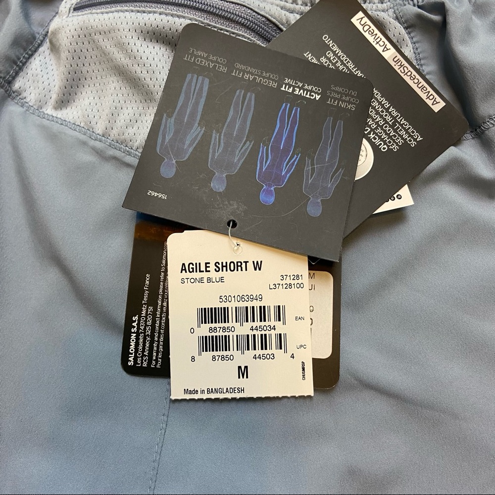 Salomon Advanced Skin ActiveDry Agile Shorts. Size Medium. New With Tags. - Picture 7 of 10
